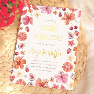 Main Squeeze Citrus Bridal Shower Foil Invitation