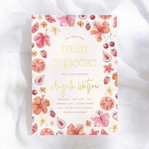 Main Squeeze Citrus Bridal Shower Foil Invitation