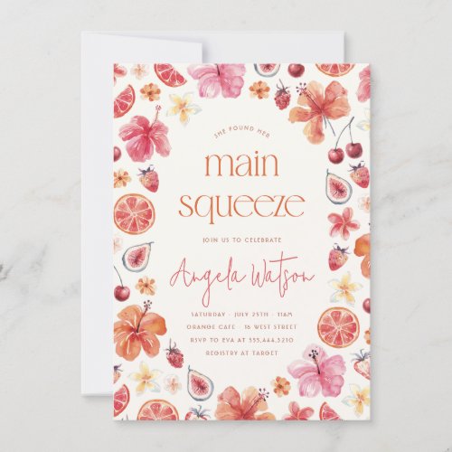 Main Squeeze Citrus Bridal Shower Invitation