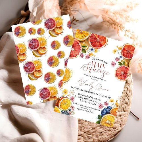 Main Squeeze Citrus Bridal Shower  Invitation