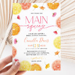 Main Squeeze Citrus Bridal Shower Lemon Bright Invitation<br><div class="desc">She found her Main Squeeze! | A bright lemon citrus Mediterranean Bridal Shower invitation. A fun bright colorful design for your citrus themed Bridal Shower.</div>