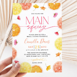 Main Squeeze Citrus Bridal Shower Lemon Bright Invitation