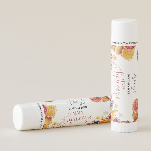 Main Squeeze Citrus Bridal Shower  Lip Balm (Front)