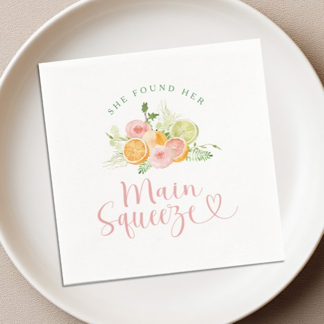 Main Squeeze Citrus Bridal Shower Napkins (Creator Uploaded)