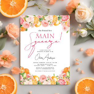 Main Squeeze Citrus Bridal Shower Orange Invitation
