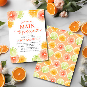 Main Squeeze Citrus Bridal Shower Orange Invitation