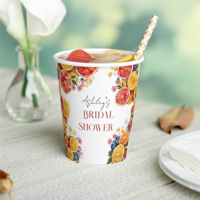 Main Squeeze Citrus Bridal Shower  Paper Cups (Insitu)