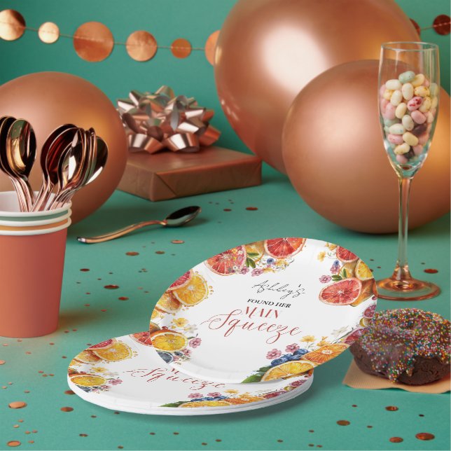 Main Squeeze Citrus Bridal Shower  Paper Plates (Multi)