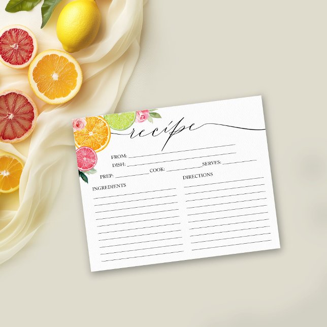 Main Squeeze Citrus Bridal Shower Recipe Cards (Creator Uploaded)