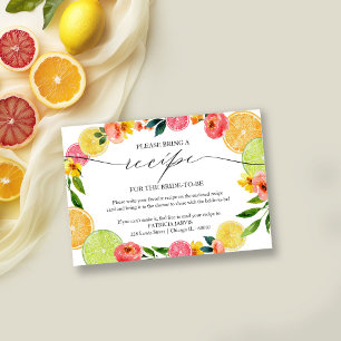 Main Squeeze Citrus Bridal Shower Recipe Request Invitation
