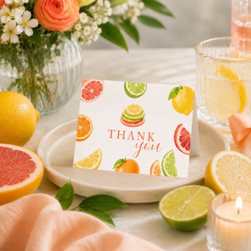 Main Squeeze Citrus Bridal Shower  Thank You Card