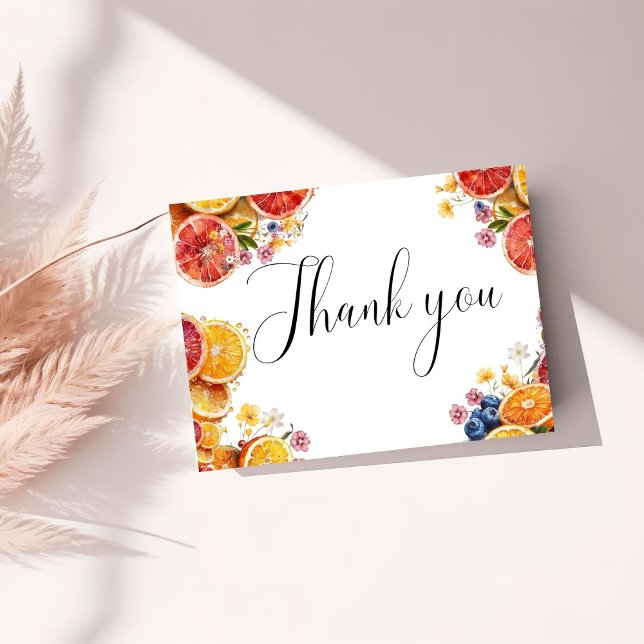 Main Squeeze Citrus  Bridal Shower Thank You Card (Creator Uploaded)