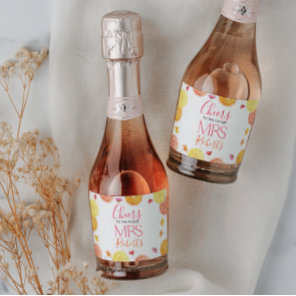 Main Squeeze Citrus Bridal Shower Thank You Card Sparkling Wine Label
