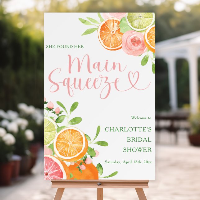 Main Squeeze Citrus Bridal Shower Welcome Sign (Creator Uploaded)