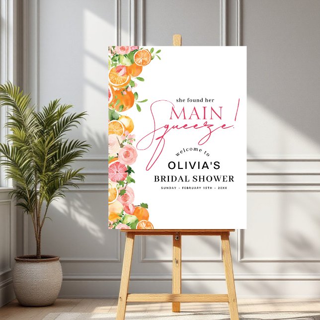 Main Squeeze Citrus Bridal Shower Welcome Sign (Creator Uploaded)