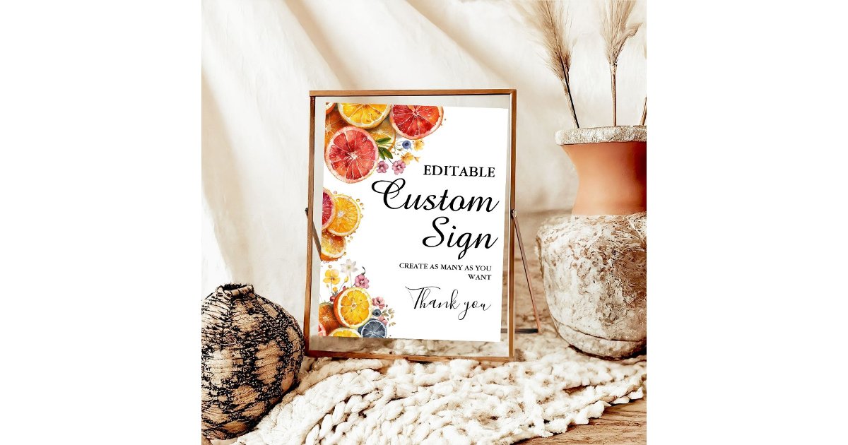 Main Squeeze Citrus Custom bridal shower sign | Zazzle