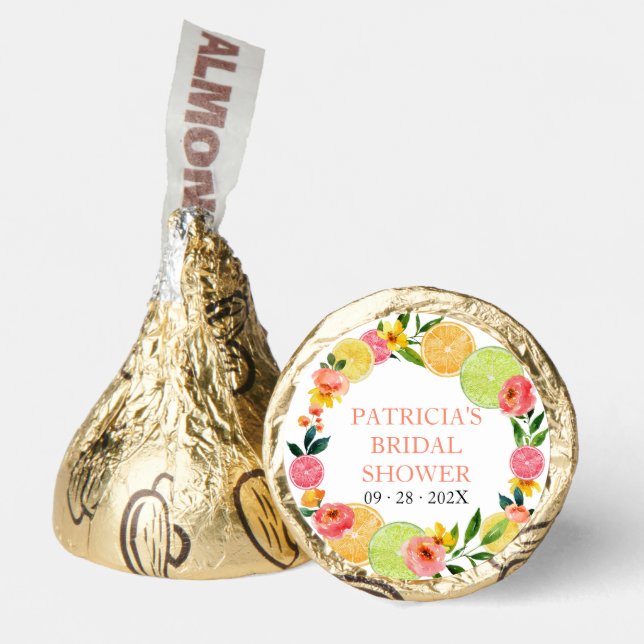 Main Squeeze Citrus Floral Bridal Shower  Hershey®'s Kisses® (Front)