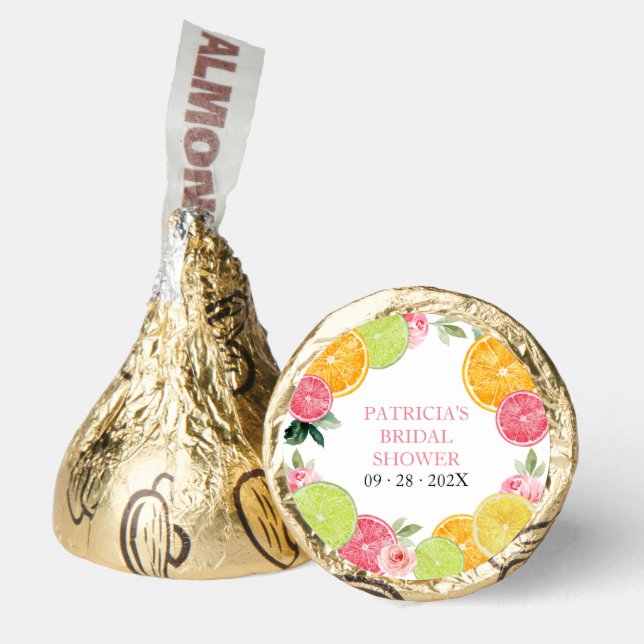 Main Squeeze Citrus Floral Bridal Shower  Hershey®'s Kisses® (Front)