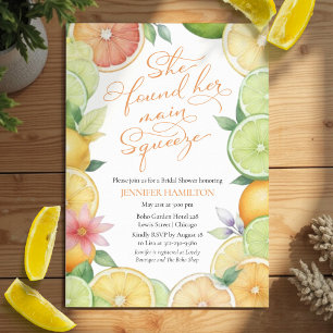 Main Squeeze   Citrus Floral Bridal Shower Invitation