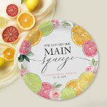 Main Squeeze Citrus Floral Bridal Shower  Paper Plates<br><div class="desc">This rustic chic bridal shower suite showcases a beautiful illustration of citrus slices paired with modern calligraphy. The suite includes enclosure cards, signs, and personalized party supplies like napkins. If you need help with personalization—such as modifications to colors or wording—or if you notice any missing items, please feel free to...</div>