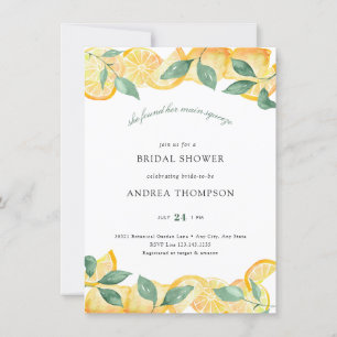 Main Squeeze   Citrus   Lemon Bridal Shower  Invitation
