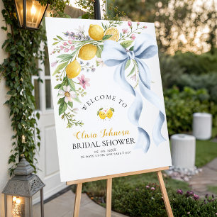 Main Squeeze Citrus Lemon Bridal Shower Welcome  Foam Board
