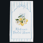 Main Squeeze Citrus Lemon Monogram Bridal Shower Small Gift Bag<br><div class="desc">Add a zesty touch to your bridal shower with the Main Squeeze citrus lemon small gift bag. Featuring a cheerful lemon design and fresh, modern style, this bag is perfect for packaging small favors, sweet treats, or thank-you gifts. Customize the text to include the bride’s name, event date, or a...</div>