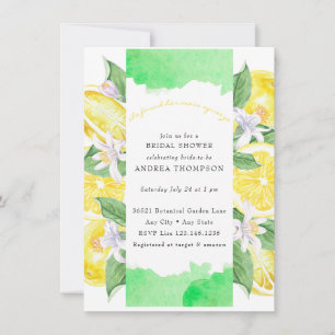 Main Squeeze Citrus Lemon Yellow Bridal Shower Invitation
