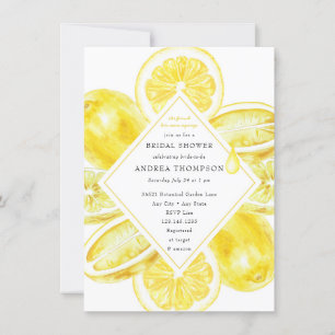 Main Squeeze   Citrus   Lemon Yellow Bridal Shower Invitation