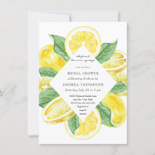 Main Squeeze Citrus Lemon Yellow Bridal Shower Invitation