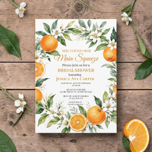 Main Squeeze Citrus Orange Bridal Shower  Invitation