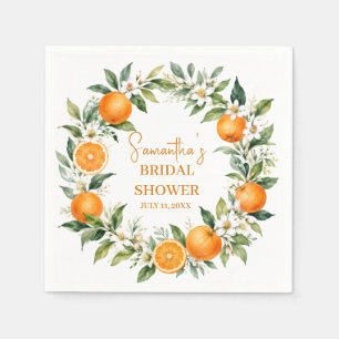 Main Squeeze Citrus Orange Bridal Shower Napkins