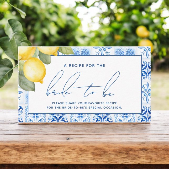 Main Squeeze Citrus Recipe for the Bride to Be Enclosure Card (Creator Uploaded)