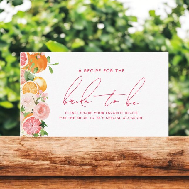 Main Squeeze Citrus Recipe for the Bride to Be Enclosure Card (Creator Uploaded)