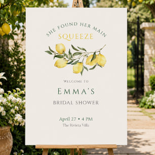 Main Squeeze Citrus Sage Bridal Shower Welcome Foam Board
