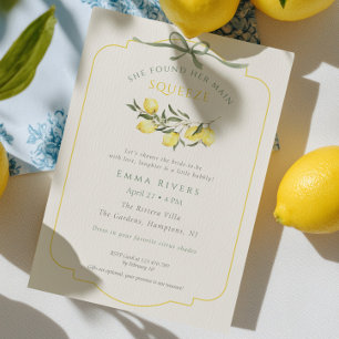 Main Squeeze Citrus Sage Green Bridal Shower Invitation