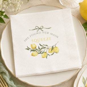 Main Squeeze Citrus Sage Green Bridal Shower Napkins