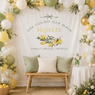 Main Squeeze Citrus Sage Green Bridal Shower Tapestry
