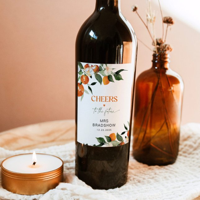 Main squeeze citrus theme bridal shower wine label (Creator Uploaded)