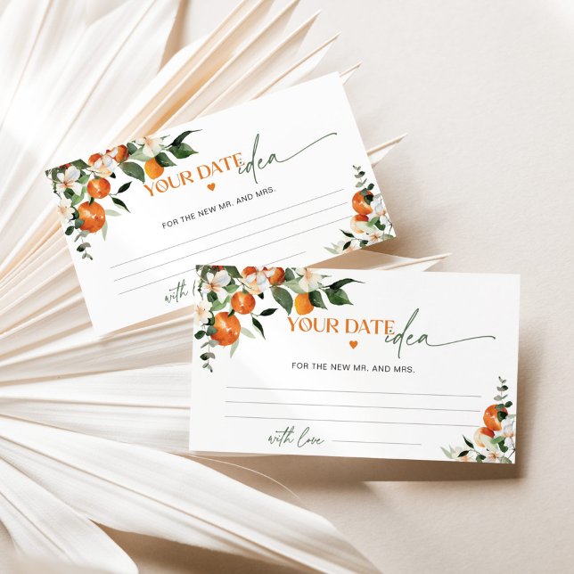 Main squeeze citrus theme Date night ideas Enclosure Card (Creator Uploaded)