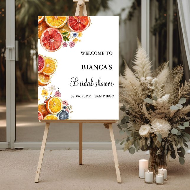 Main Squeeze Citrus  welcome bridal shower Foam Board (Creator Uploaded)