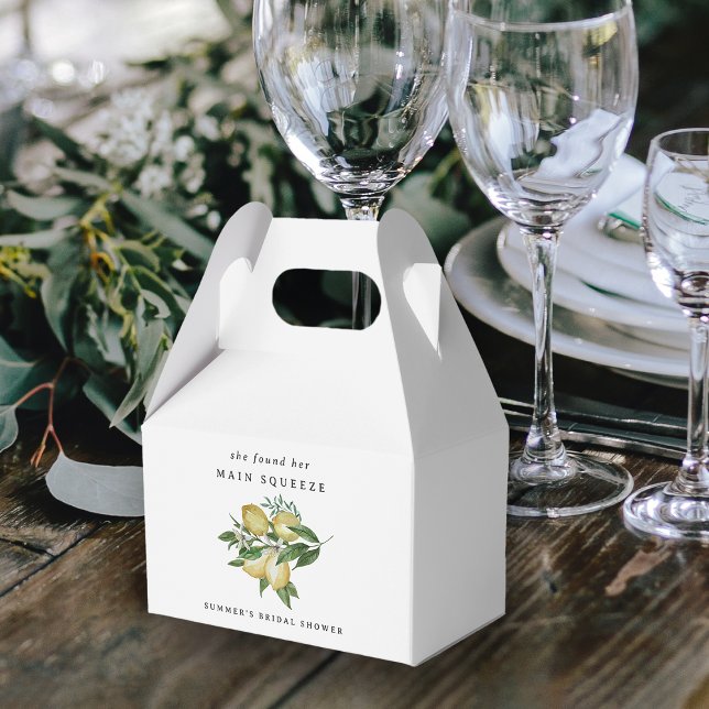 Main Squeeze Elegant Lemon Citrus Bridal Shower Favor Boxes (Creator Uploaded)