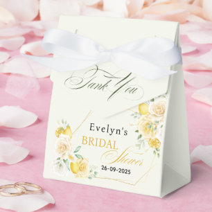 Main Squeeze Elegant Lemon Floral Bridal Shower  Favor Boxes