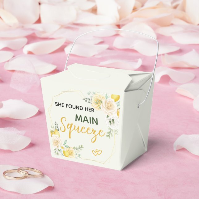 Main Squeeze Elegant Lemon Floral Bridal Shower  Favor Boxes (Wedding)