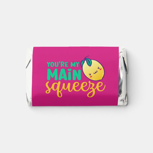 Main Squeeze Funny Lemon Cute Love Valentine's Day Hershey's Miniatures (Front)
