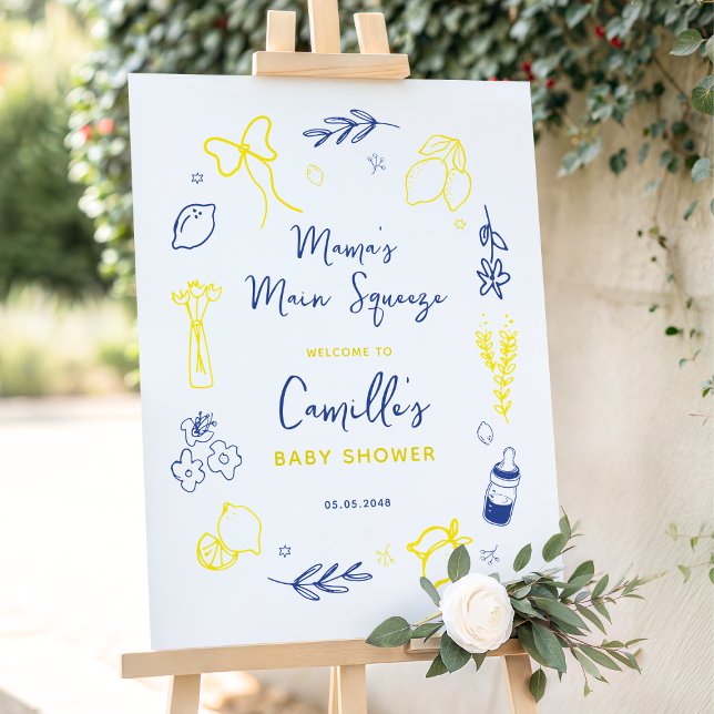 Main Squeeze Handwritten Baby Shower Welcome Sign (Creator Uploaded)