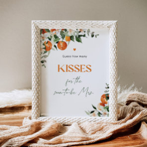 Main squeeze how many kisses bridal shower game poster