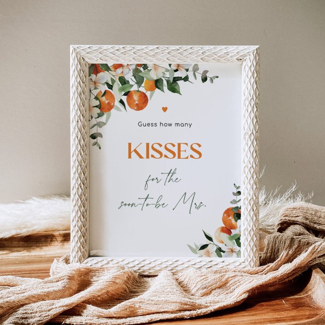 Main squeeze how many kisses bridal shower game poster (Creator Uploaded)