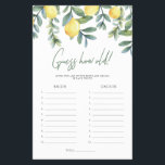 Main Squeeze How Old Were the Bride and Groom Game Flyer<br><div class="desc">Have guests guess how old the bride and groom are in each photo and write down their answers on the paper. The one with the most correct wins! 

Matches Main squeeze theme bridal shower design.</div>