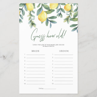 Main Squeeze How Old Were the Bride and Groom Game Flyer